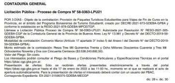 Viaje de egresados gratis: Provincia lanzó licitación por más de 3 mil millones de pesos