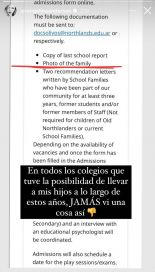 Evangelina Anderson indignada por el insólito requisito de un colegio para inscribir a sus hijos