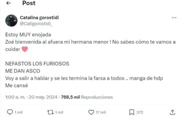 Catalina de Gran Hermano lanzó una amenaza contundente a los fans de Furia