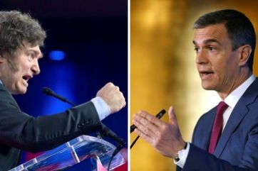 Axel Kicillof y Javier Milei, enredados