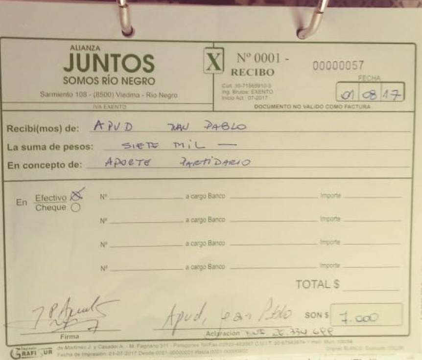 Río Negro también en el escándalo de los aportantes truchos