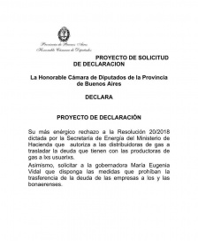 El kirchnerismo apunta a Vidal para frenar el tarifazo del gas